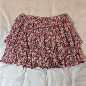 Zara Floral Mini Skort- Pink and Green Size Small